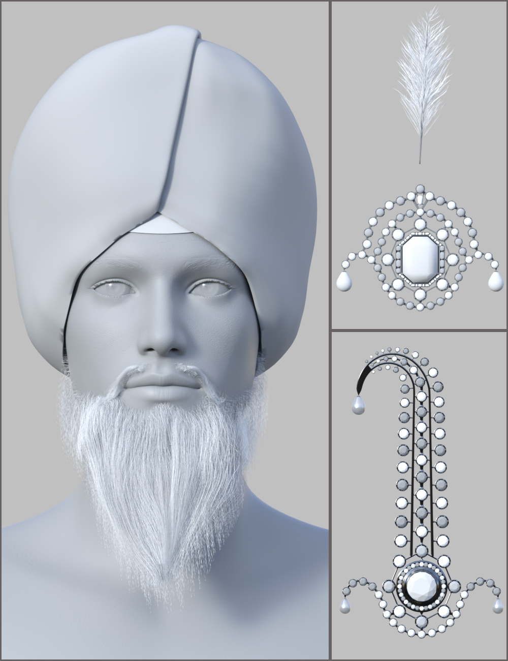 Morphing Turban and Beard for Genesis 8 Male(s) by: Titan XiVirtual_World, 3D Models by Daz 3D