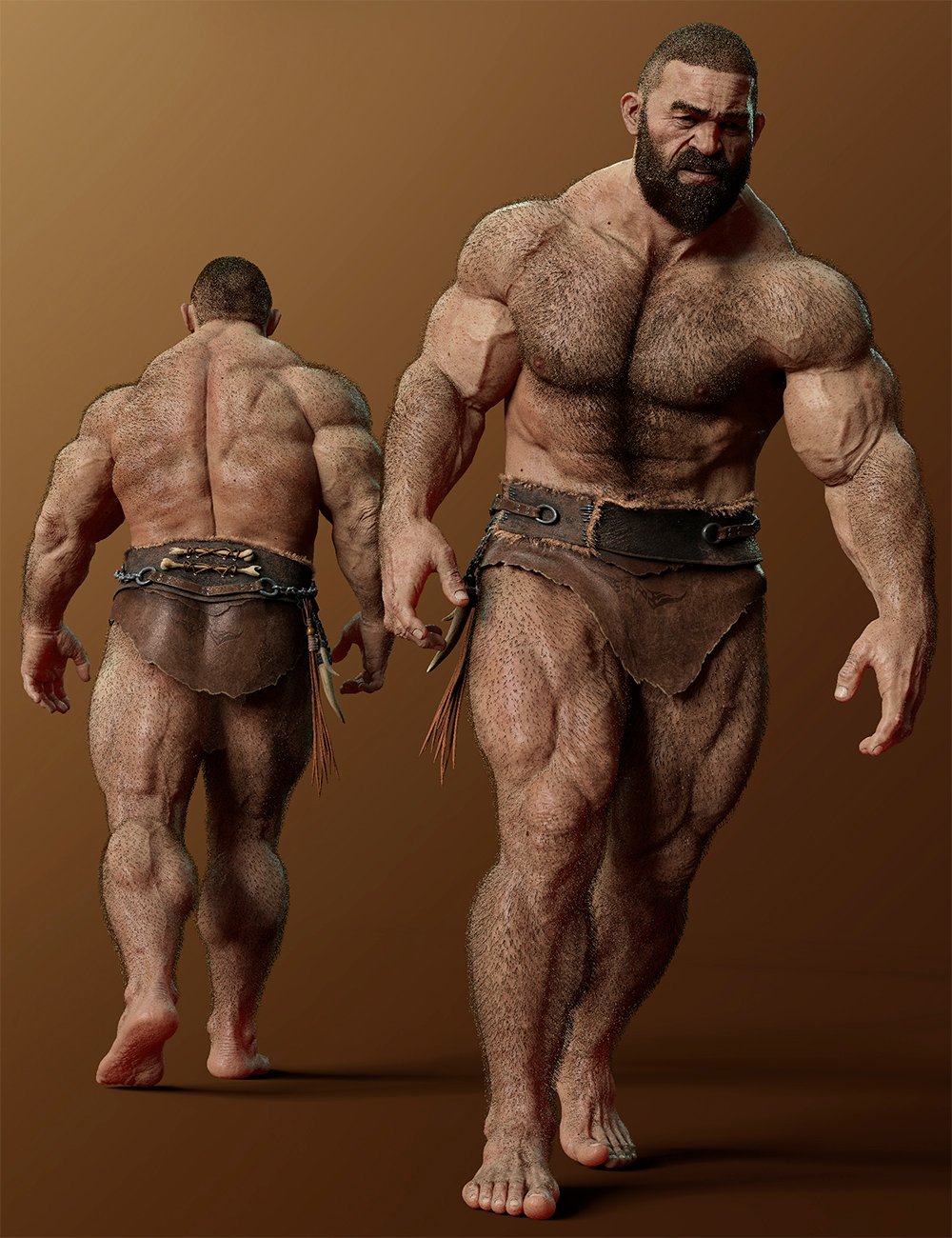 Dark Guard Hair, Beard and Body Hair for Genesis 8 Male(s) by: Luthbel, 3D Models by Daz 3D