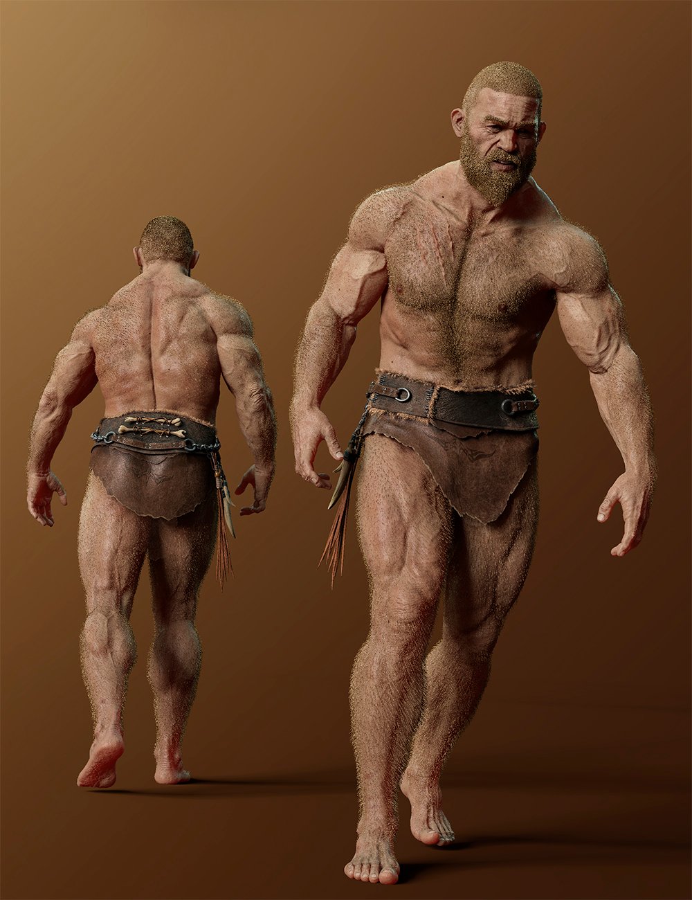 Dark Guard Hair, Beard and Body Hair for Genesis 8 Male(s) by: Luthbel, 3D Models by Daz 3D