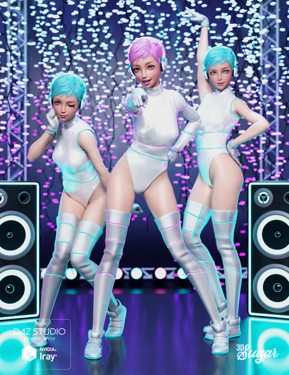 Kawaii Super Star Poses for Genesis 8 Female by: 3D Sugar, 3D Models by Daz 3D