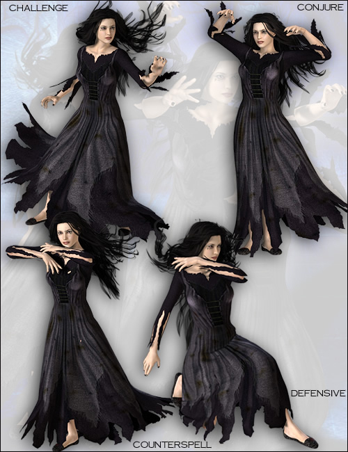 Mystical Sorceress Poses for V4 by: Digiport, 3D Models by Daz 3D