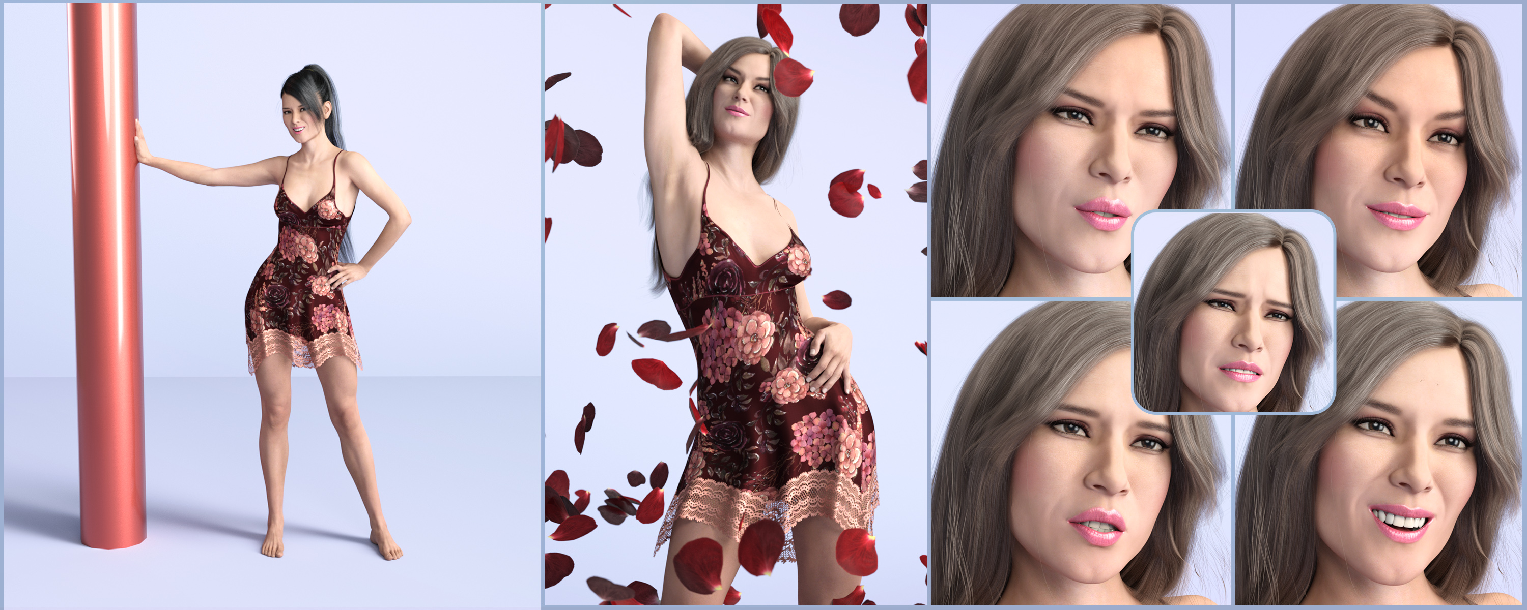 Z Feminine Essence Poses and Expressions for Genesis 8 Female and Gabriela 8 by: Zeddicuss, 3D Models by Daz 3D