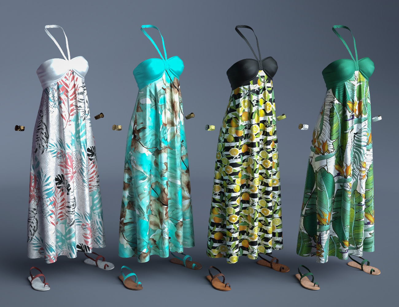 dForce Tropical Breeze Outfit Textures by: Moonscape GraphicsSade, 3D Models by Daz 3D
