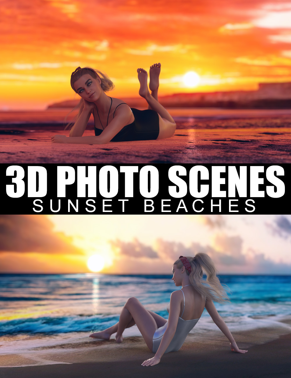 3D Photo Scenes - Sunset Beaches by: Dreamlight, 3D Models by Daz 3D