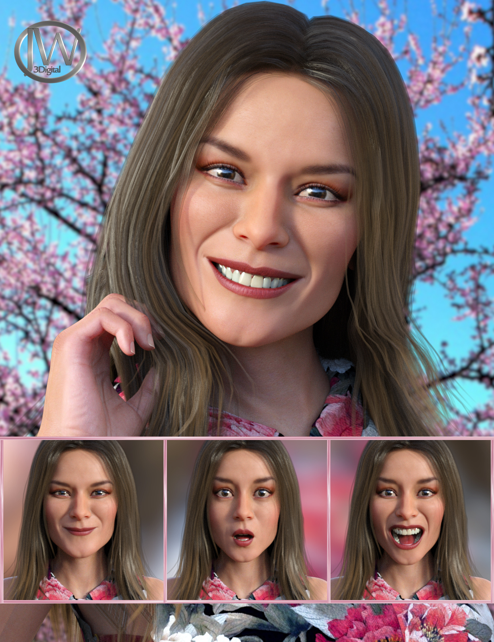 Spirited - Expressions for Genesis 8 Female and Gabriela 8 by: JWolf, 3D Models by Daz 3D