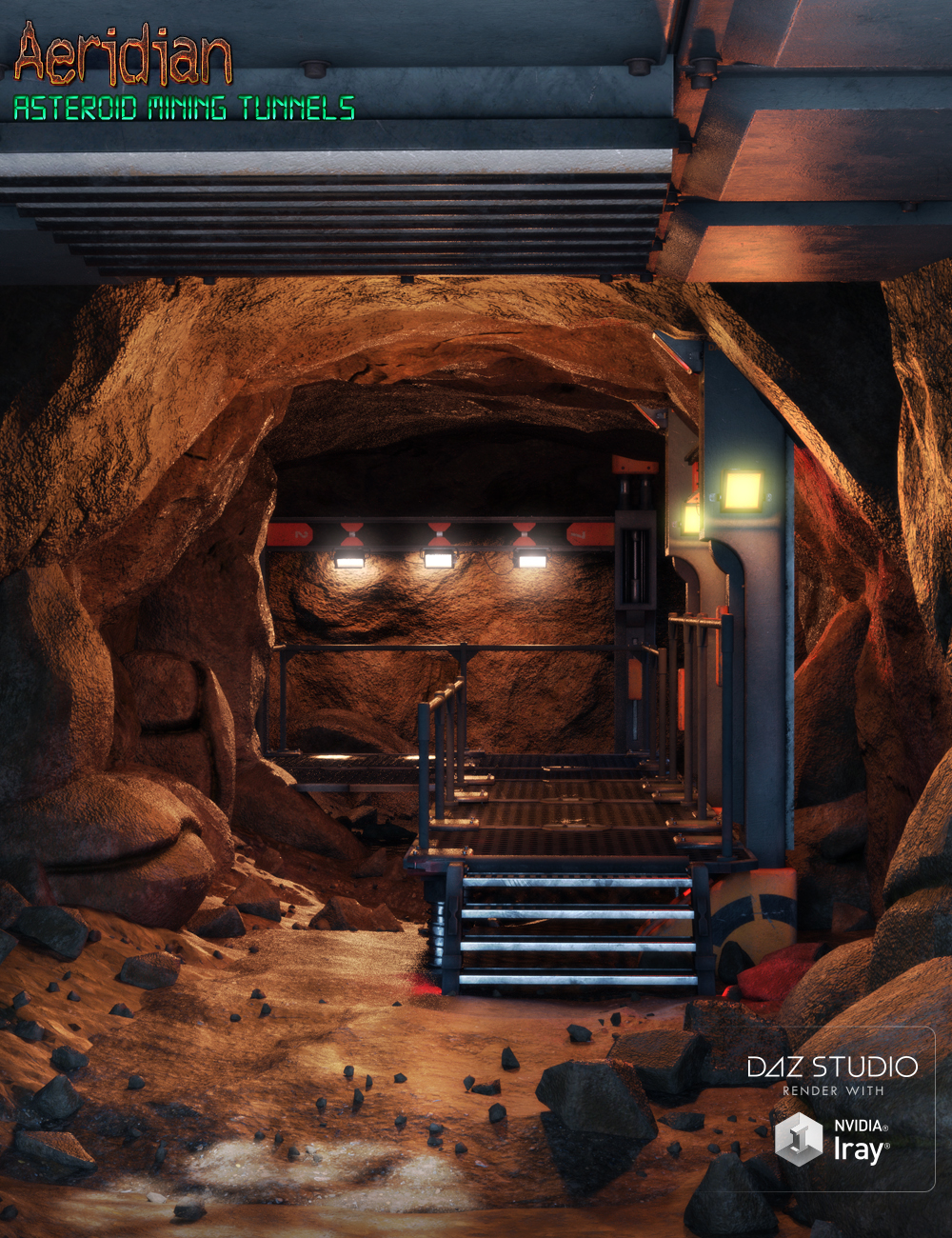 Aeridian Modular Asteroid Mining Tunnels by: E-Arkham, 3D Models by Daz 3D