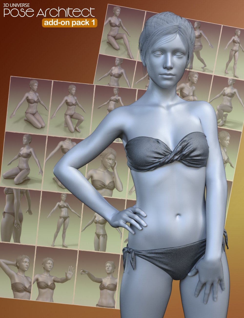 Pose Architect Add-on Pack 1 for Genesis 8 Female(s) by: 3D Universe, 3D Models by Daz 3D
