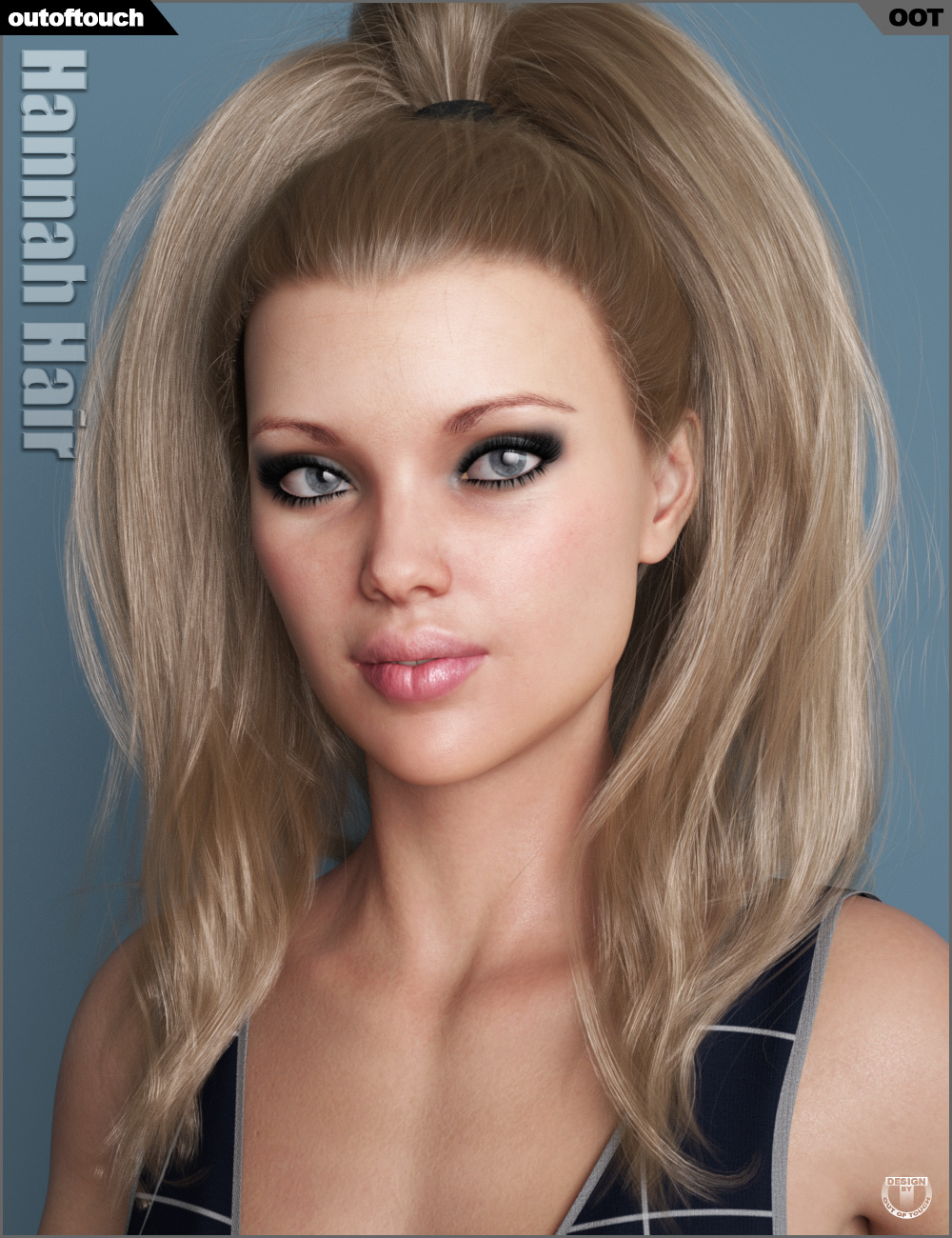 Hannah Ponytail Hair for Genesis 3 and 8 Female(s) by: outoftouch, 3D Models by Daz 3D