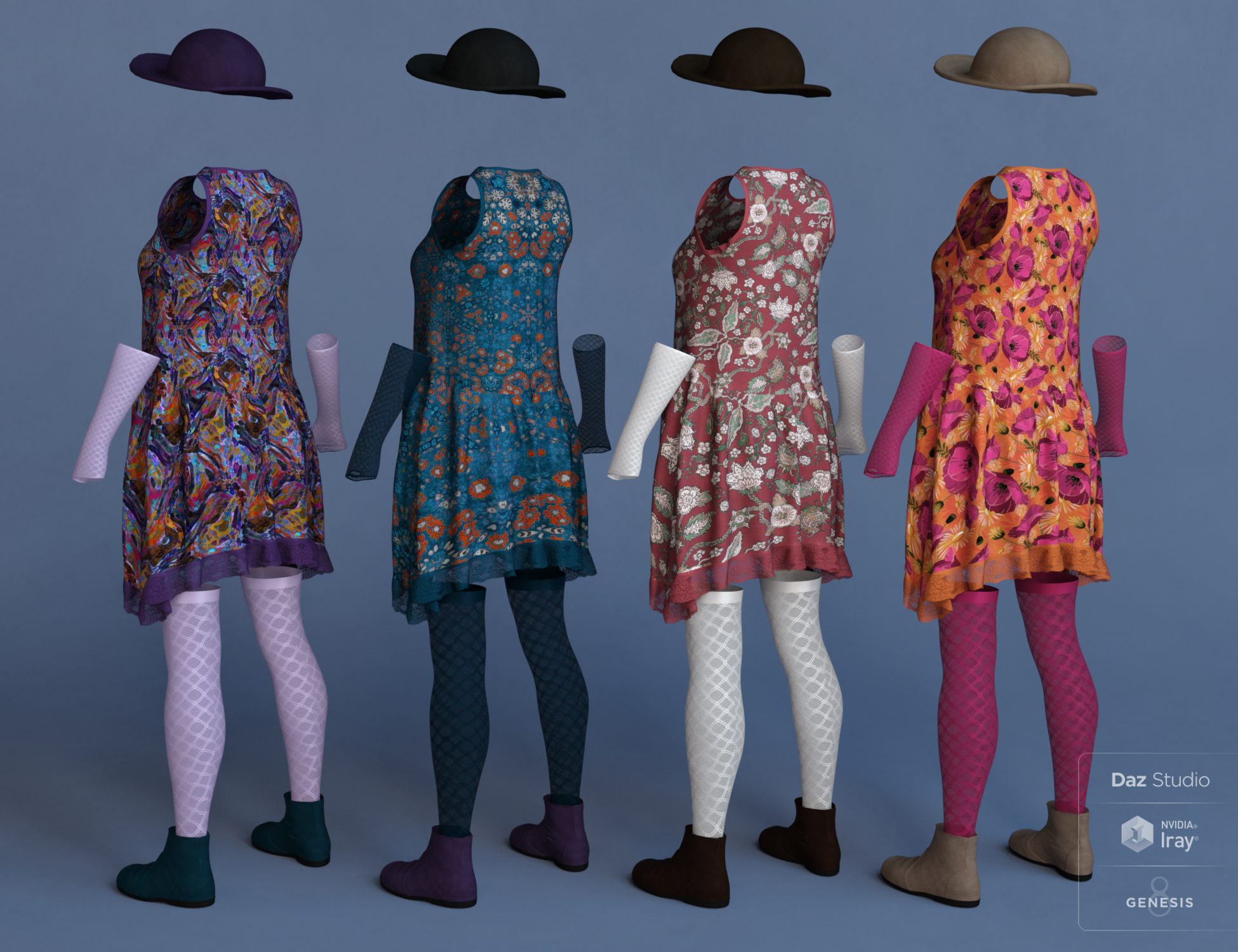 dForce Boho Days Outfit Textures by: OziChick, 3D Models by Daz 3D