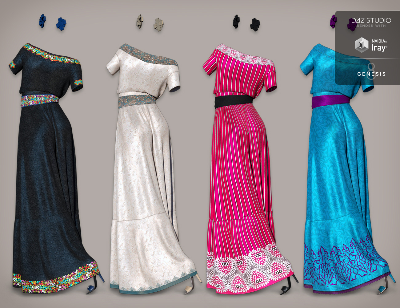 dForce Fiesta Outfit Textures by: Arien, 3D Models by Daz 3D