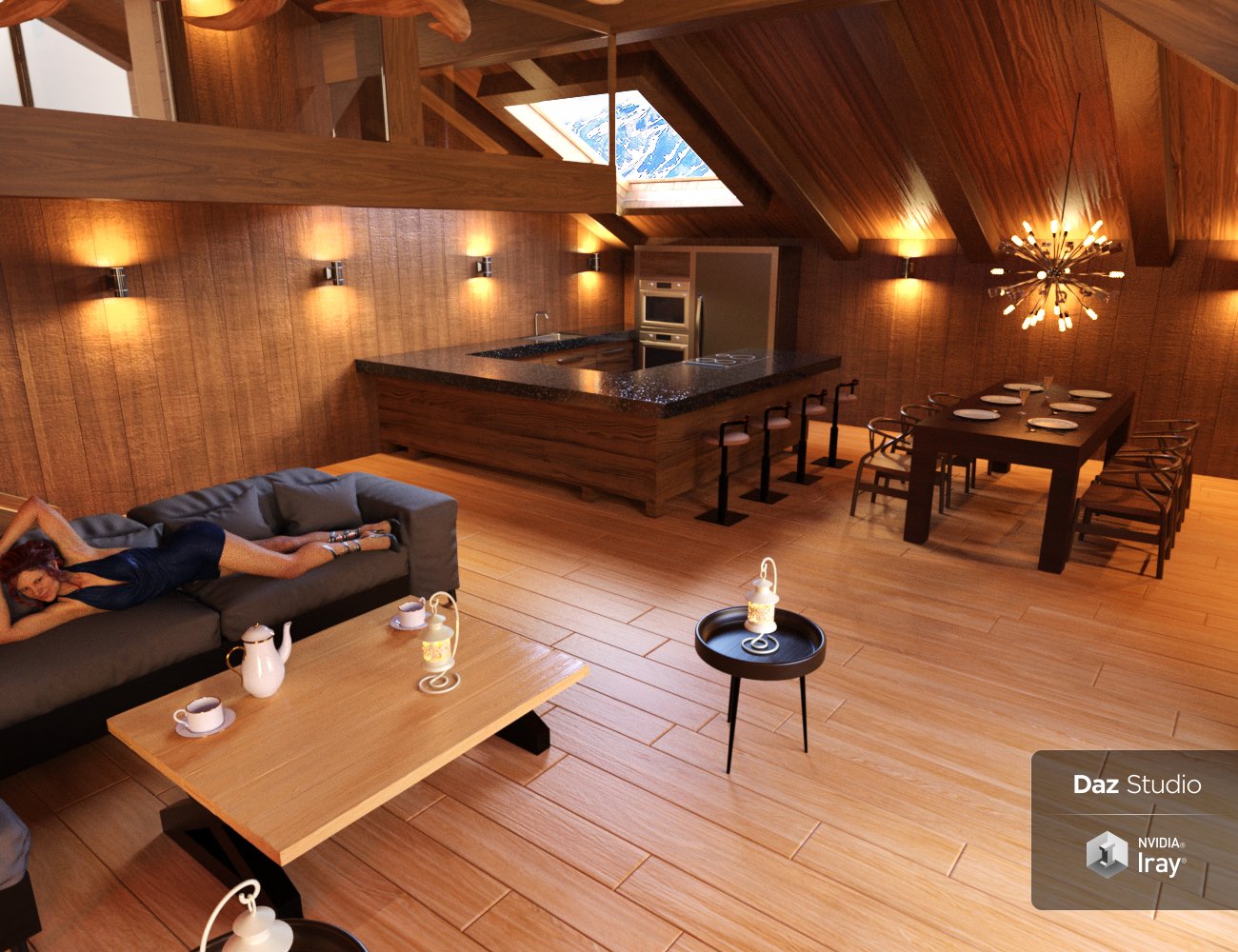 Chalet Living Room Chalet Living Room by: Charlie, 3D Models by Daz 3D