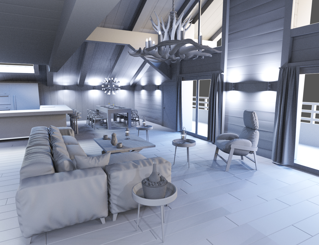 Chalet Living Room by: Charlie, 3D Models by Daz 3D