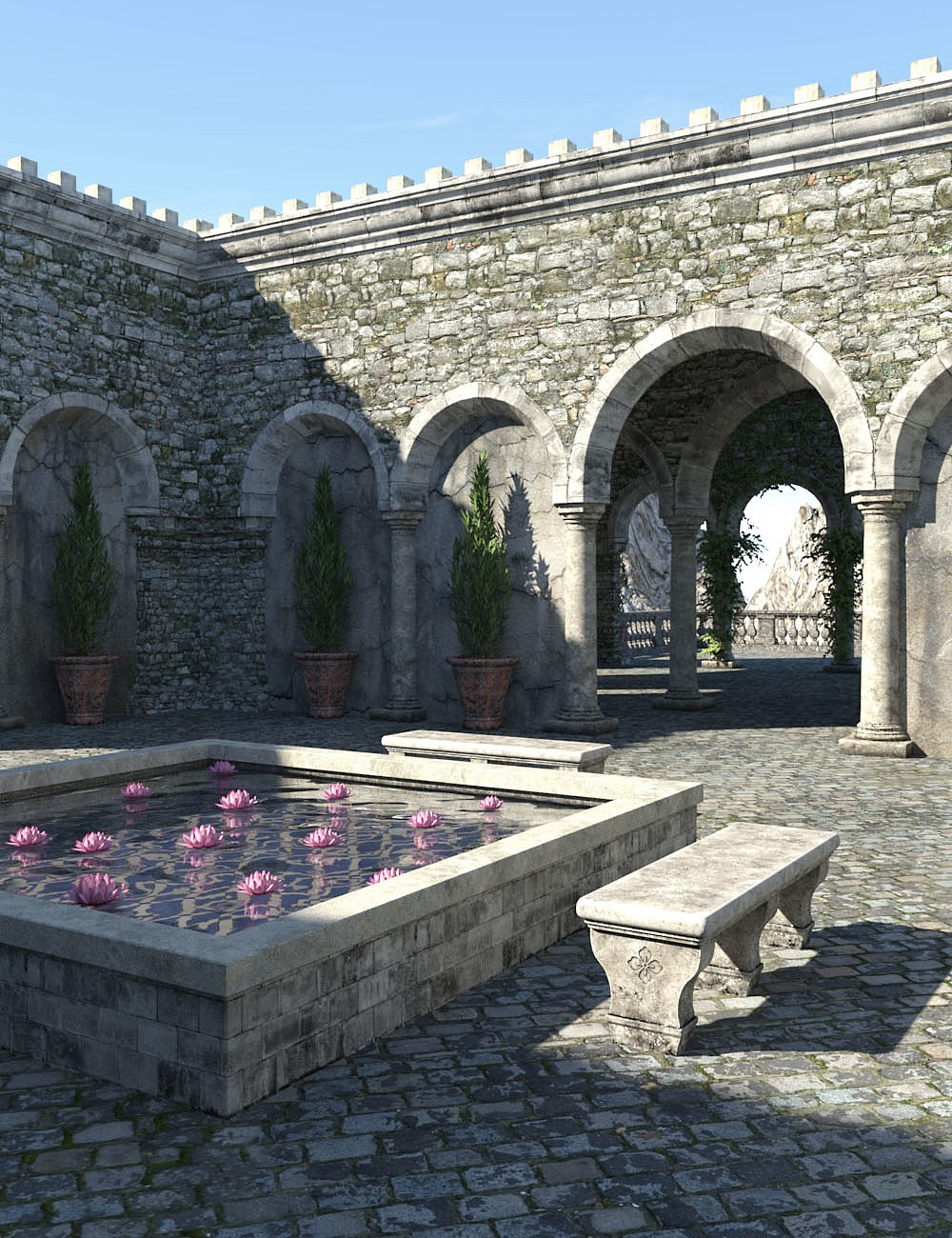 Renaissance Plaza - Medieval Texture by: bitwelder, 3D Models by Daz 3D