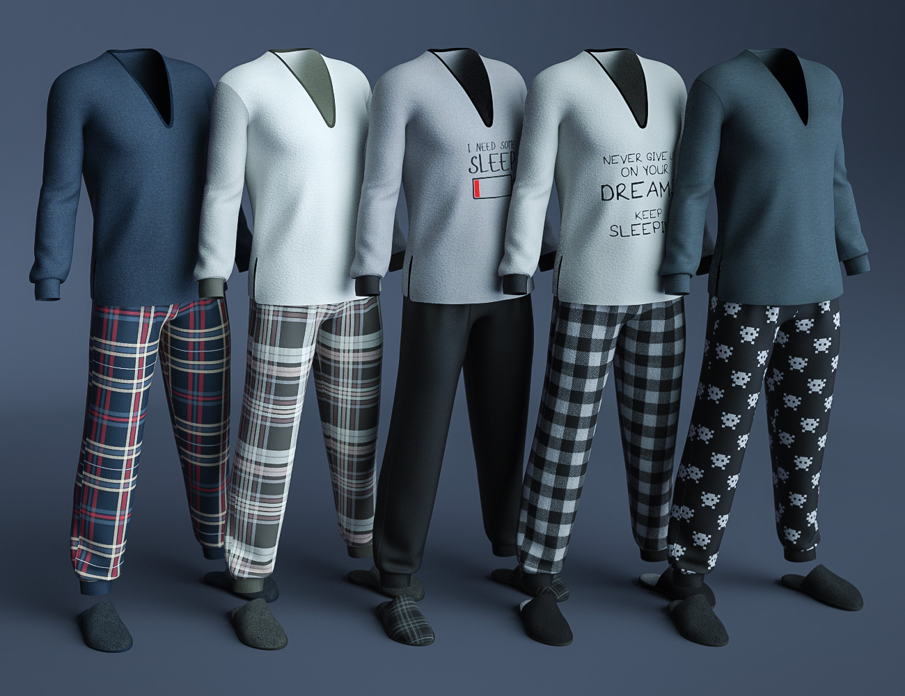 dForce Pajamas : Comfort by: Moonscape GraphicsSade, 3D Models by Daz 3D