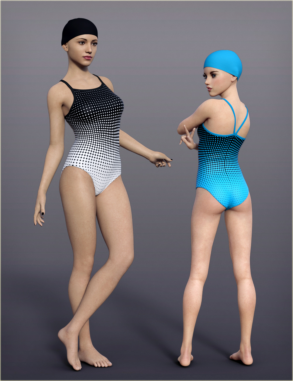 H&C One Piece Training Swimsuit for Genesis 8 Female(s) by: IH Kang, 3D Models by Daz 3D
