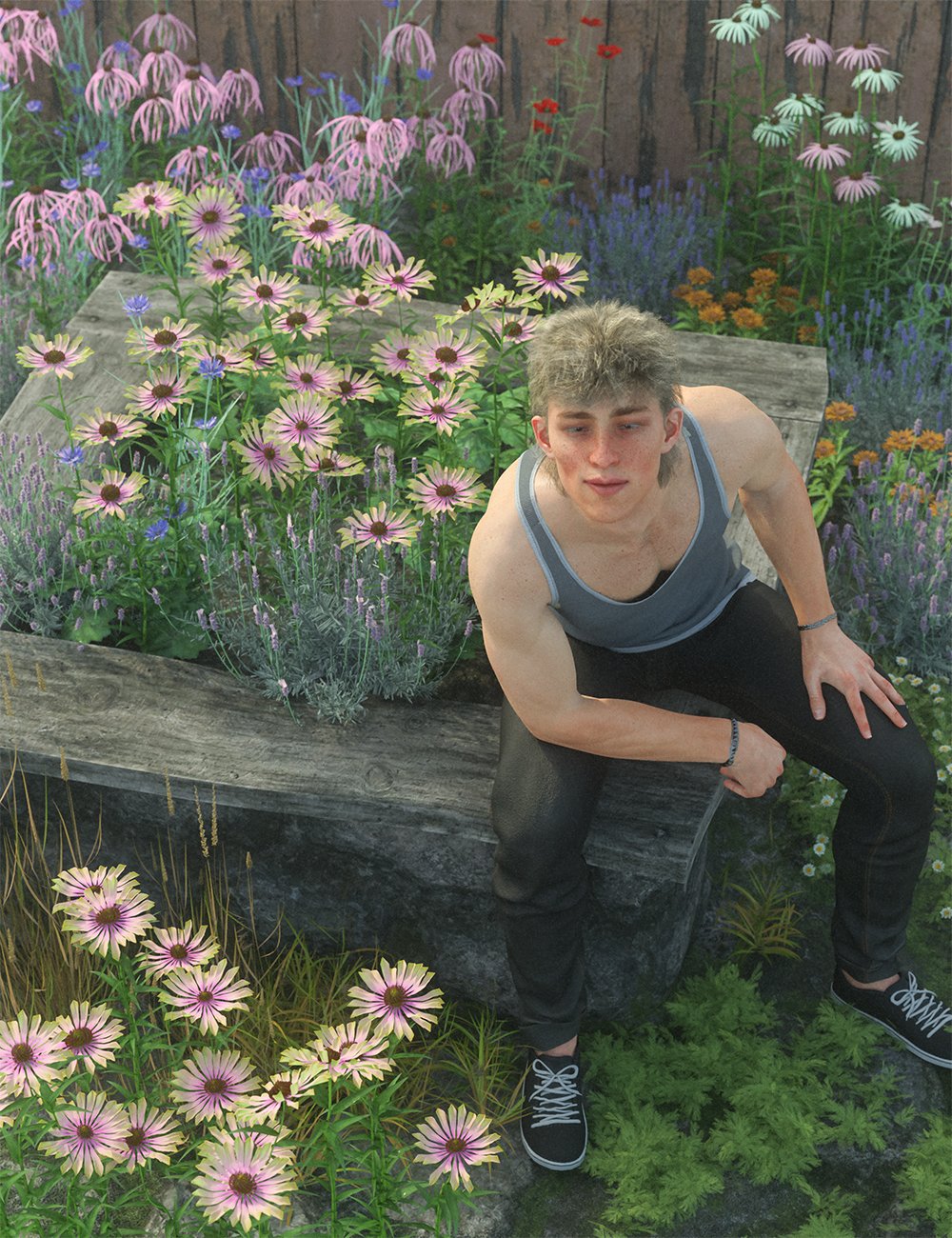 Garden Flowers - Cone Flowers Garden Flowers - Cone Flowers by: MartinJFrost, 3D Models by Daz 3D