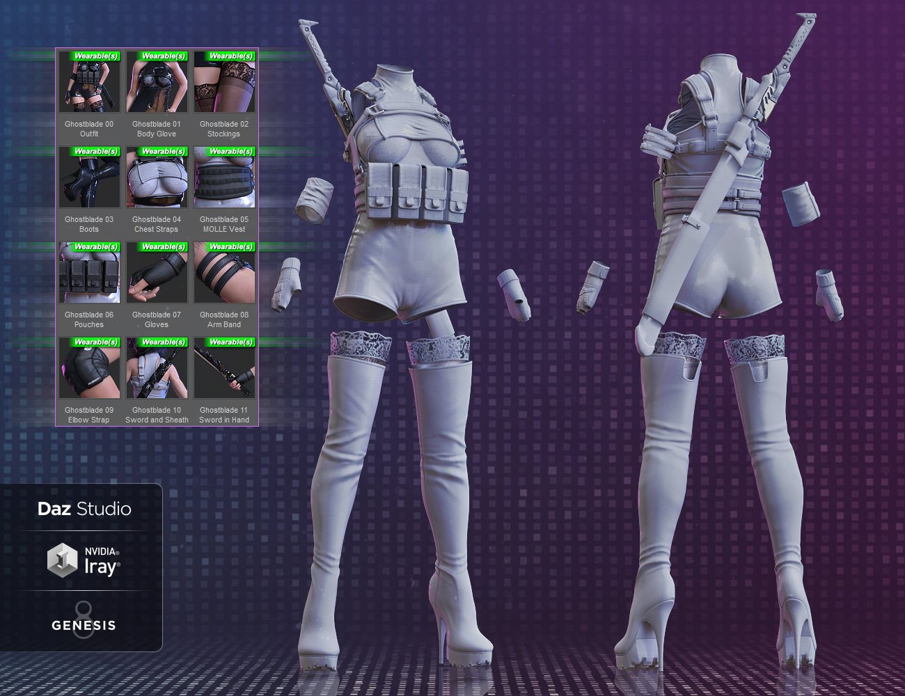 Ghostblade for Genesis 8 Female(s) by: Herschel Hoffmeyer, 3D Models by Daz 3D