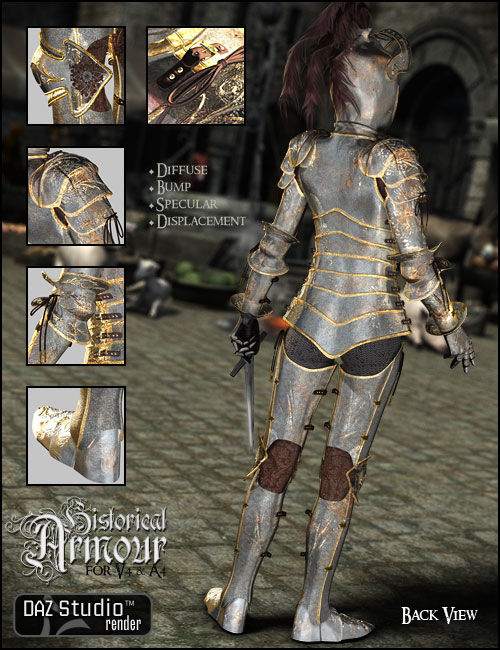 Historical Armor for V4 by: Arien, 3D Models by Daz 3D