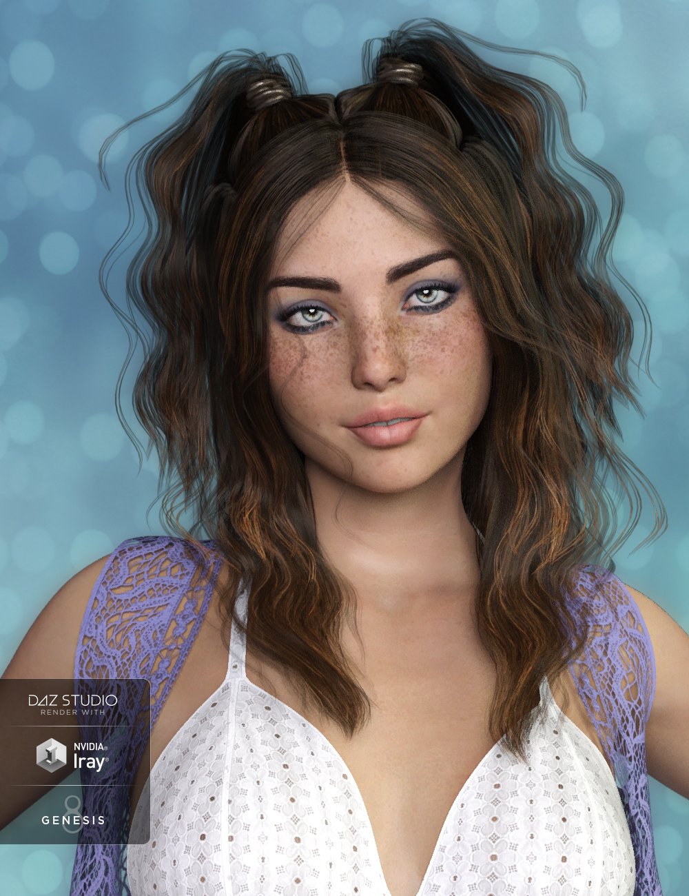 Harper Hair for Genesis 3 and 8 Female(s) by: SWAM, 3D Models by Daz 3D