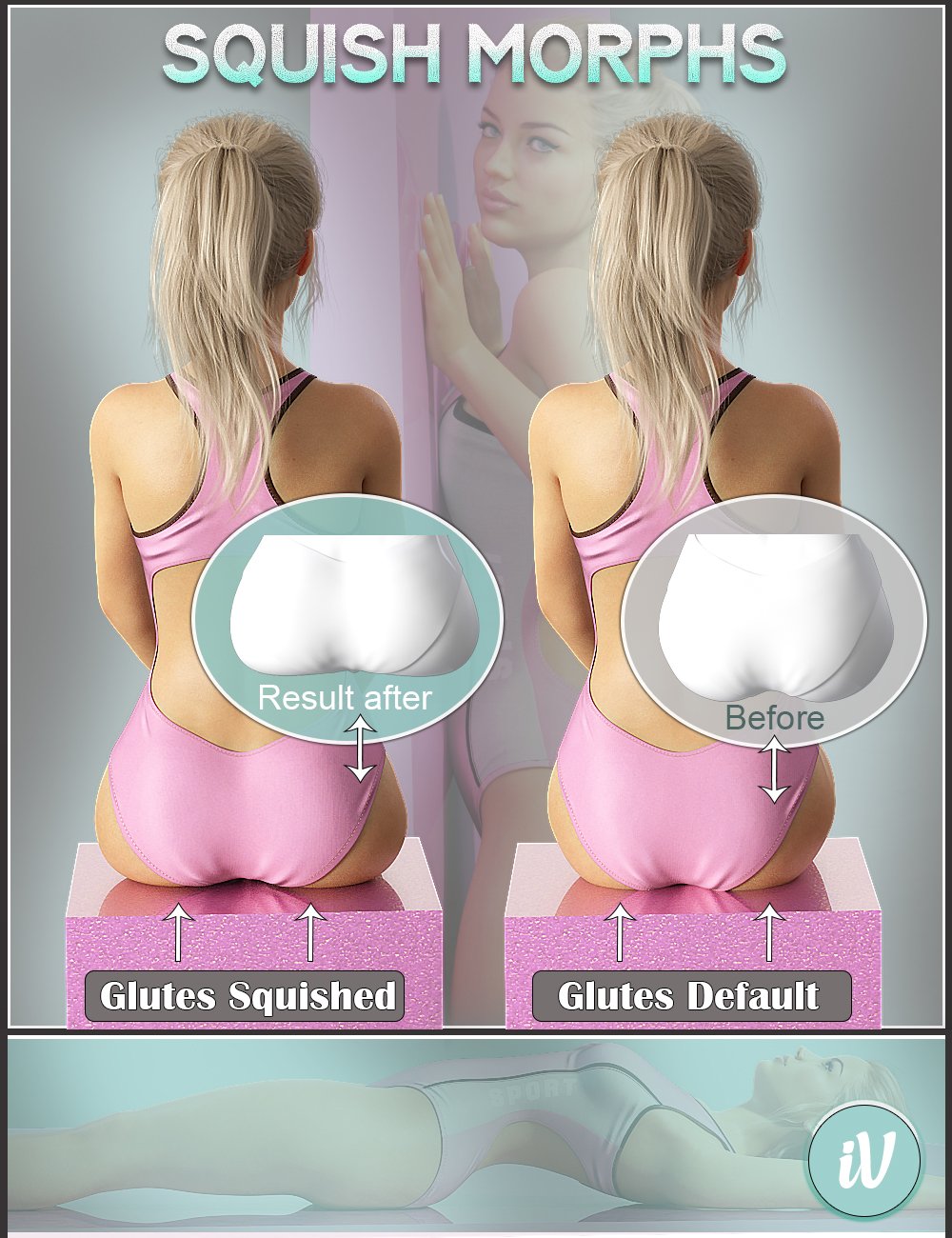 I13 Squish Breast And Glute Morphs For V4 Bundle 2024 - Free Daz 3D Models