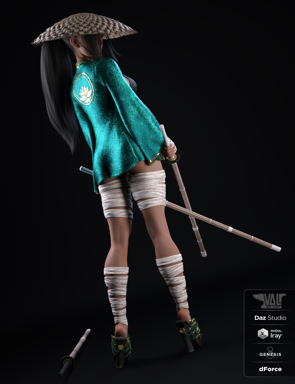 dForce Ren Outfit for Genesis 8 Female(s) by: Val3dart, 3D Models by Daz 3D