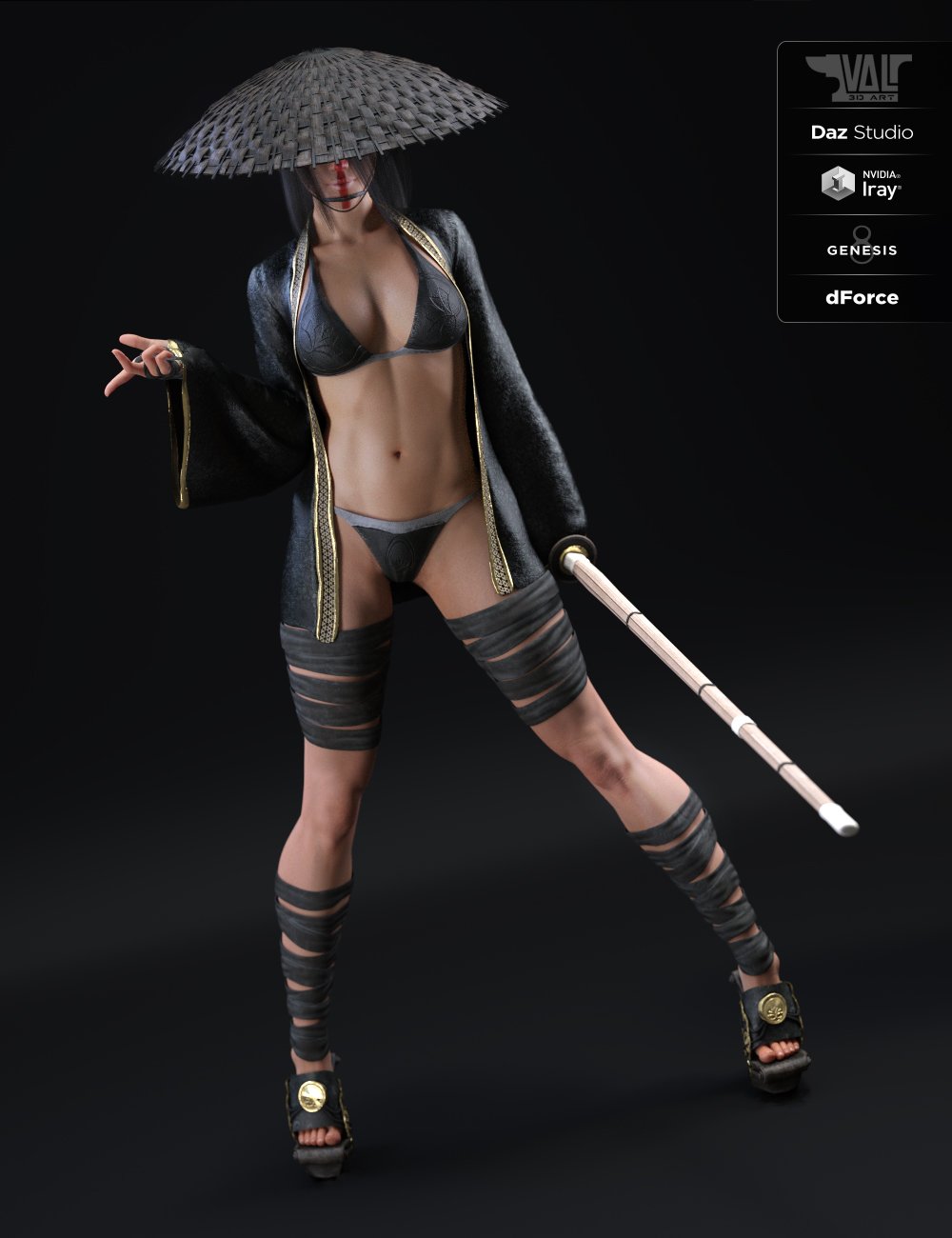 dForce Ren Outfit for Genesis 8 Female(s) by: Val3dart, 3D Models by Daz 3D