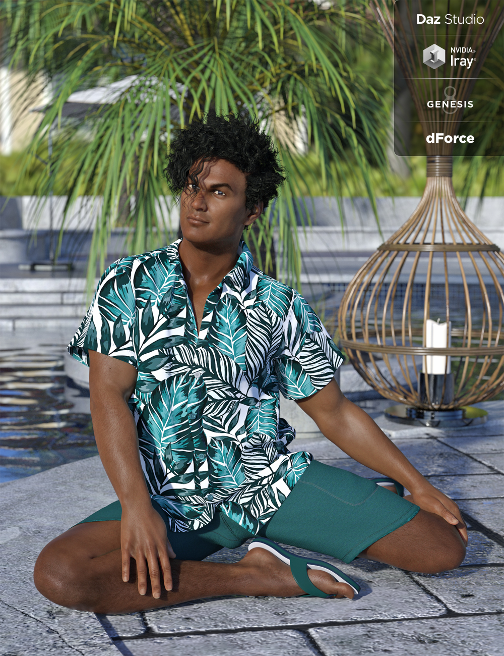 dForce Poolside Oahu Outfit Textures by: 3D-GHDesignSade, 3D Models by Daz 3D