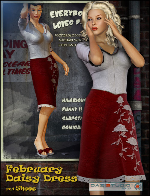 February Daisy Unimesh Fits by: Barbara Brundon, 3D Models by Daz 3D