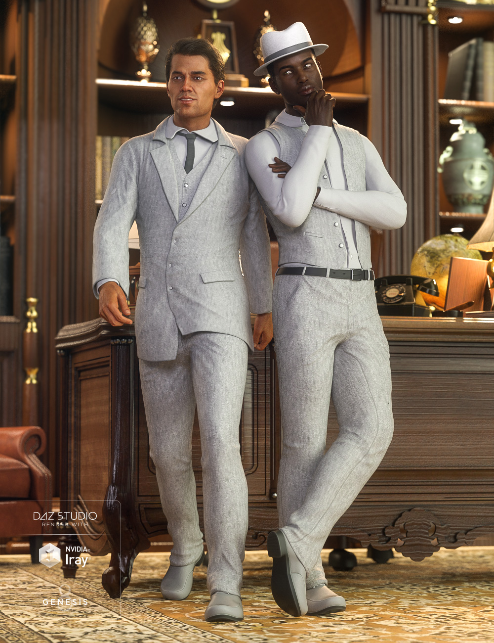 The Chairman HD Outfit for Diego 8 and Genesis 8 Male(s) by: Sixus1 Media, 3D Models by Daz 3D
