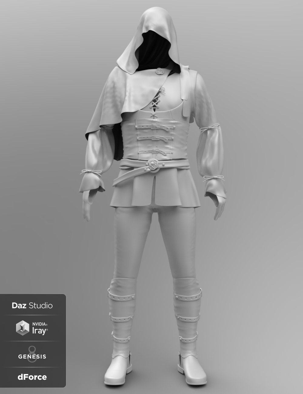 dForce Shrouded Assassin Outfit for Genesis 8 Male(s) by: 3D-GHDesignBarbara BrundonSade, 3D Models by Daz 3D