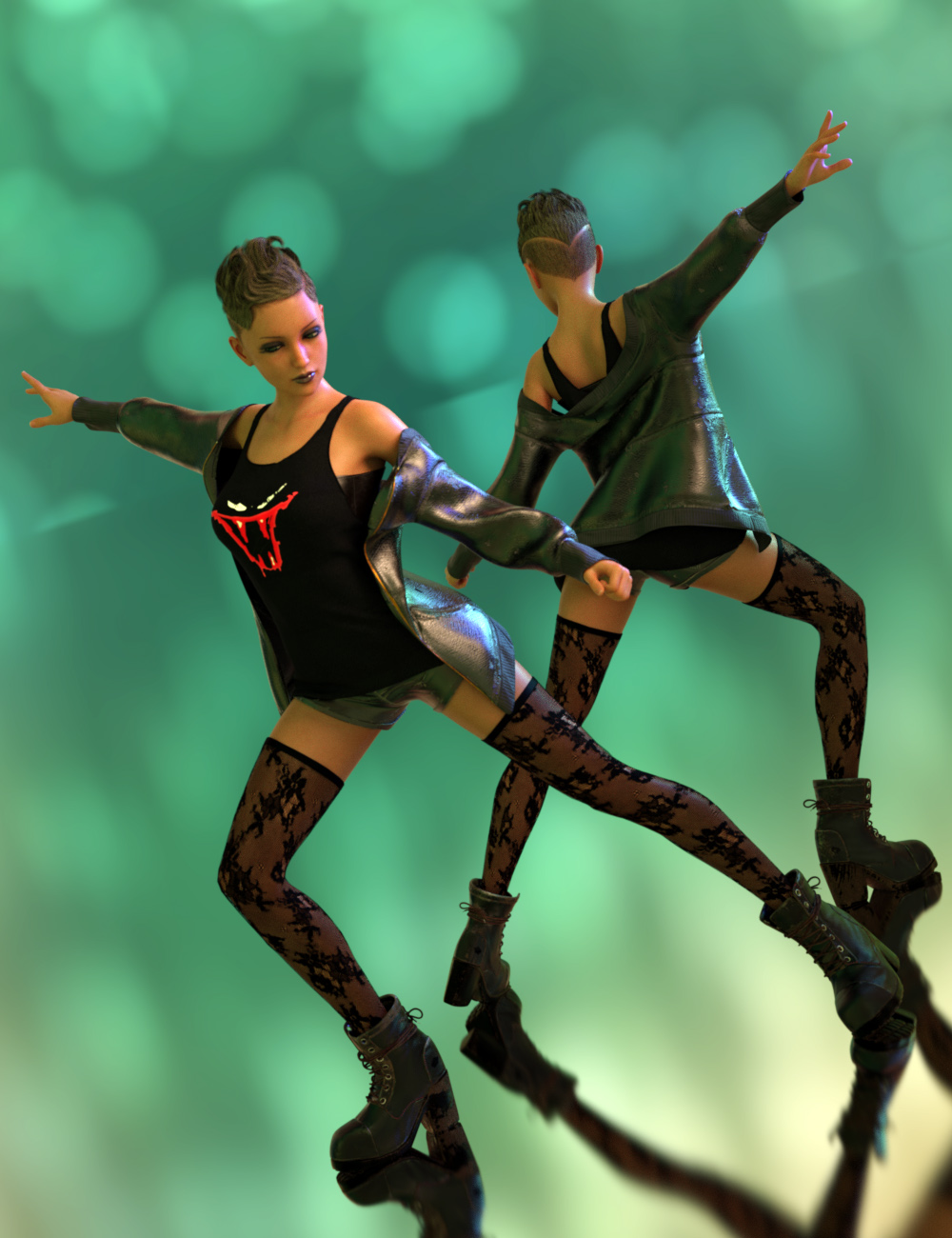 dForce Rebel Yell Outfit Textures by: JoeQuick, 3D Models by Daz 3D