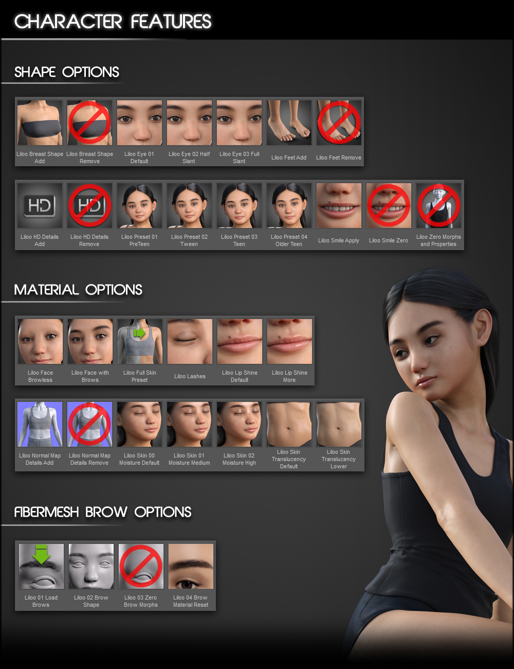 Liloo HD for Genesis 3 and 8 Female by: Zev0, 3D Models by Daz 3D