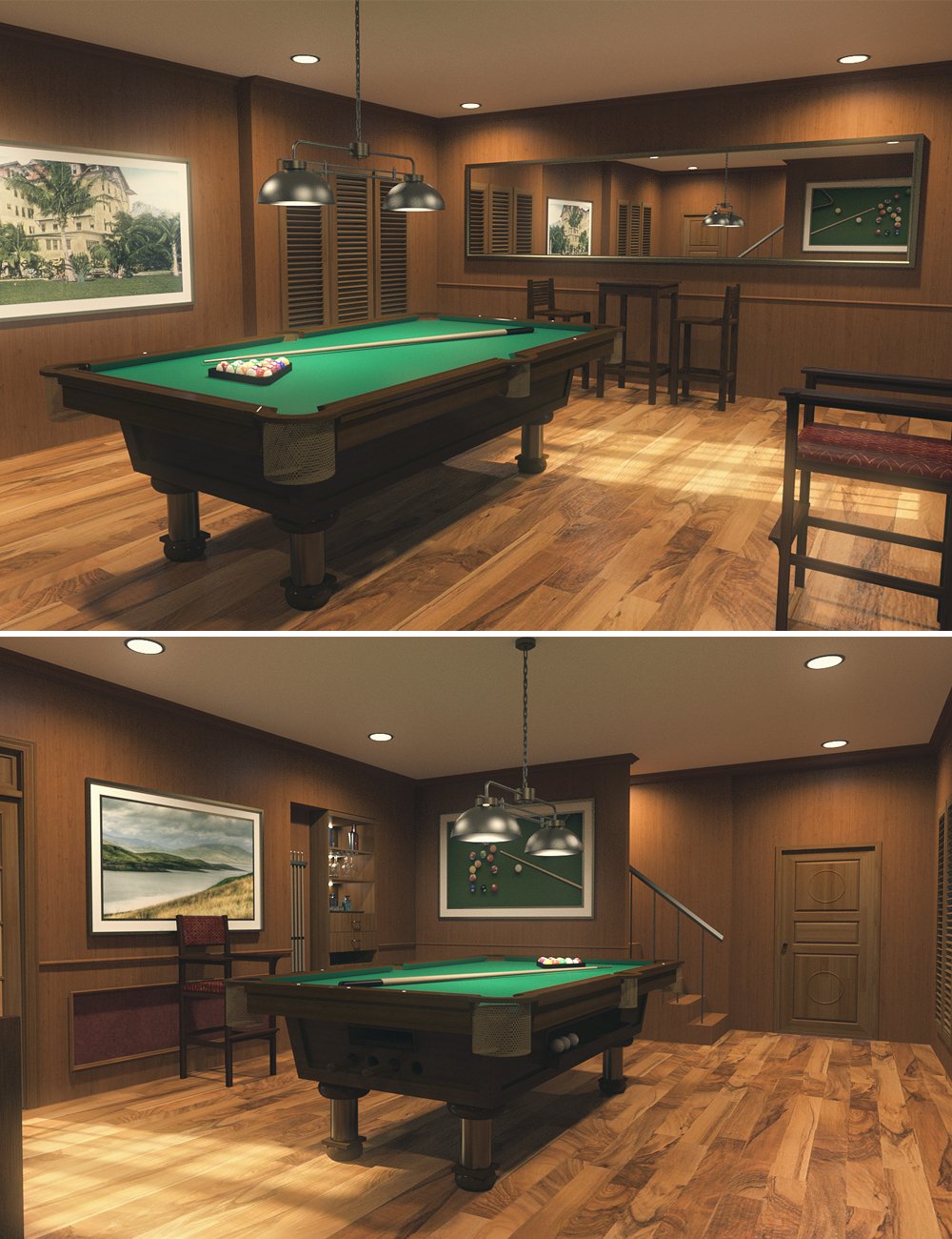 Billiard Room by: PerspectX, 3D Models by Daz 3D