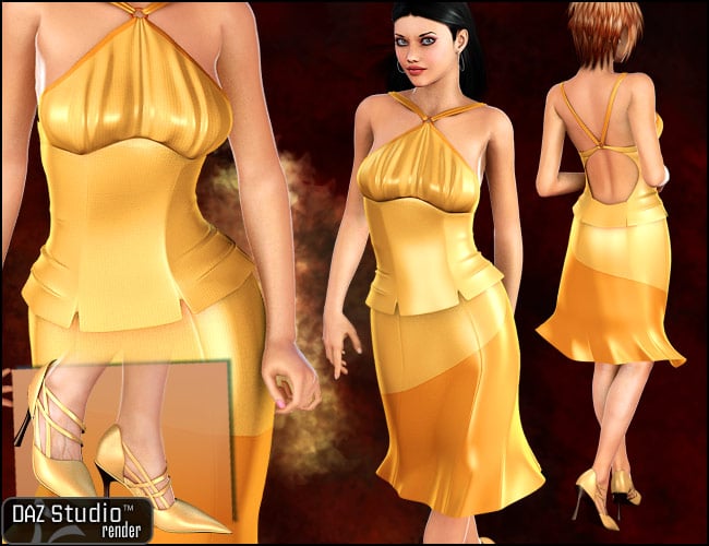 Uptown Halter Dress Textures by: , 3D Models by Daz 3D