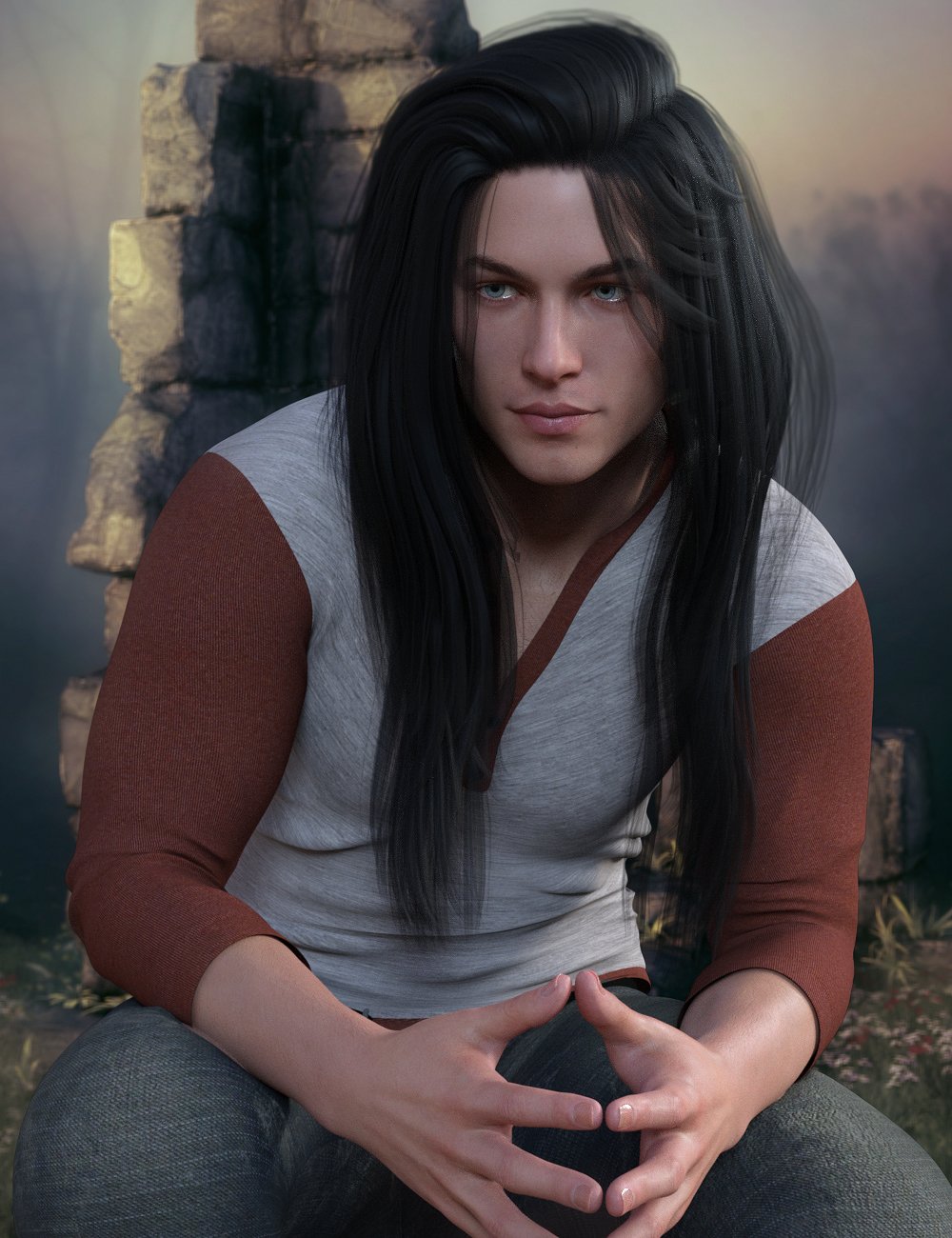 Archippos Hair Genesis 8 Male(s) by: Propschick, 3D Models by Daz 3D