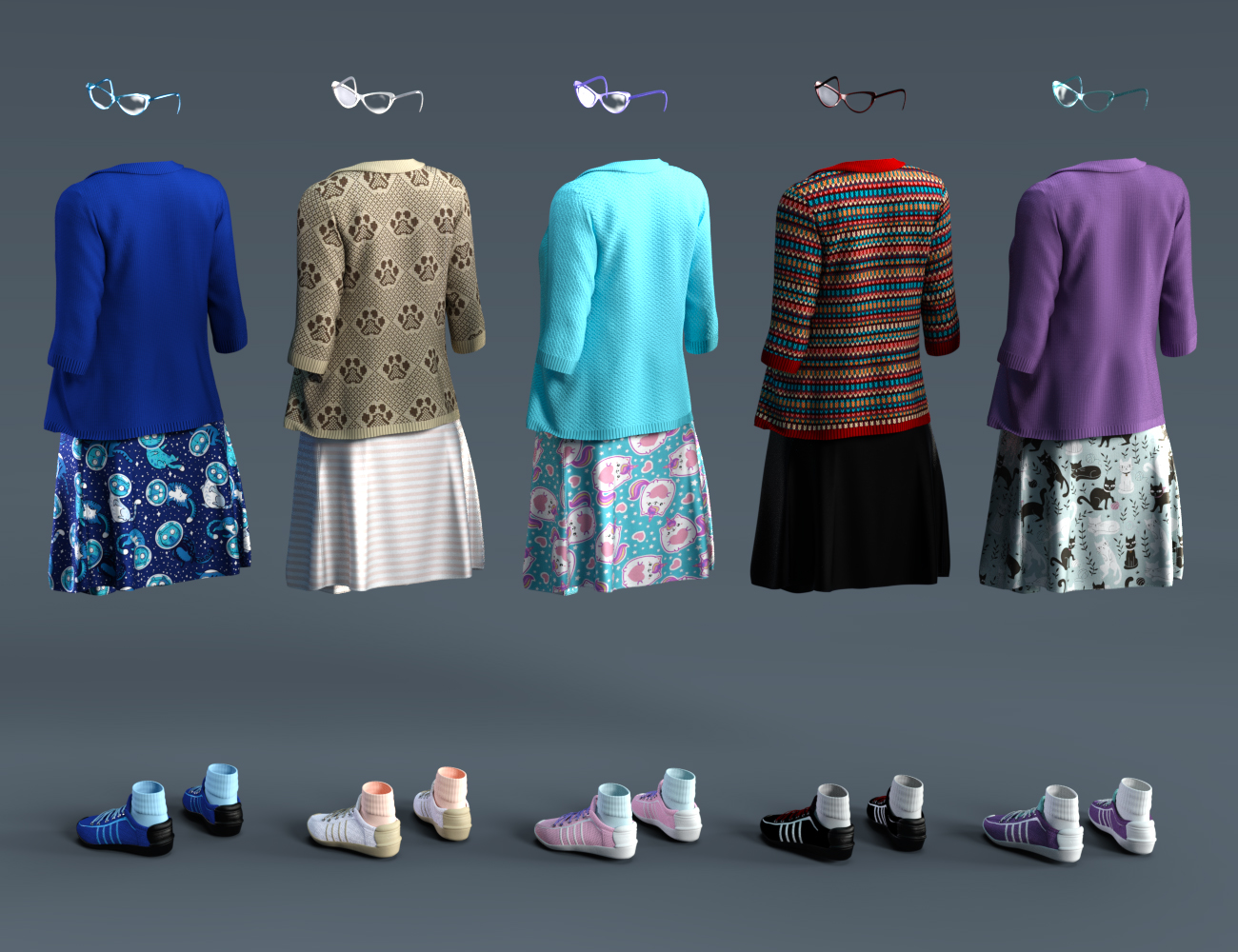 dForce Kitten Dress Textures by: 3D-GHDesignSade, 3D Models by Daz 3D