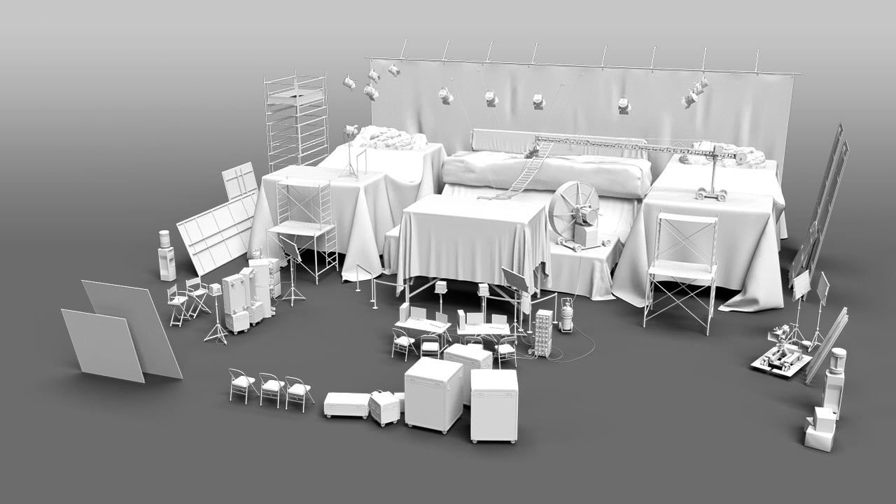 Behind the Scenes - Props and Decor Behind the Scenes - Props and Decor by: Mely3D, 3D Models by Daz 3D