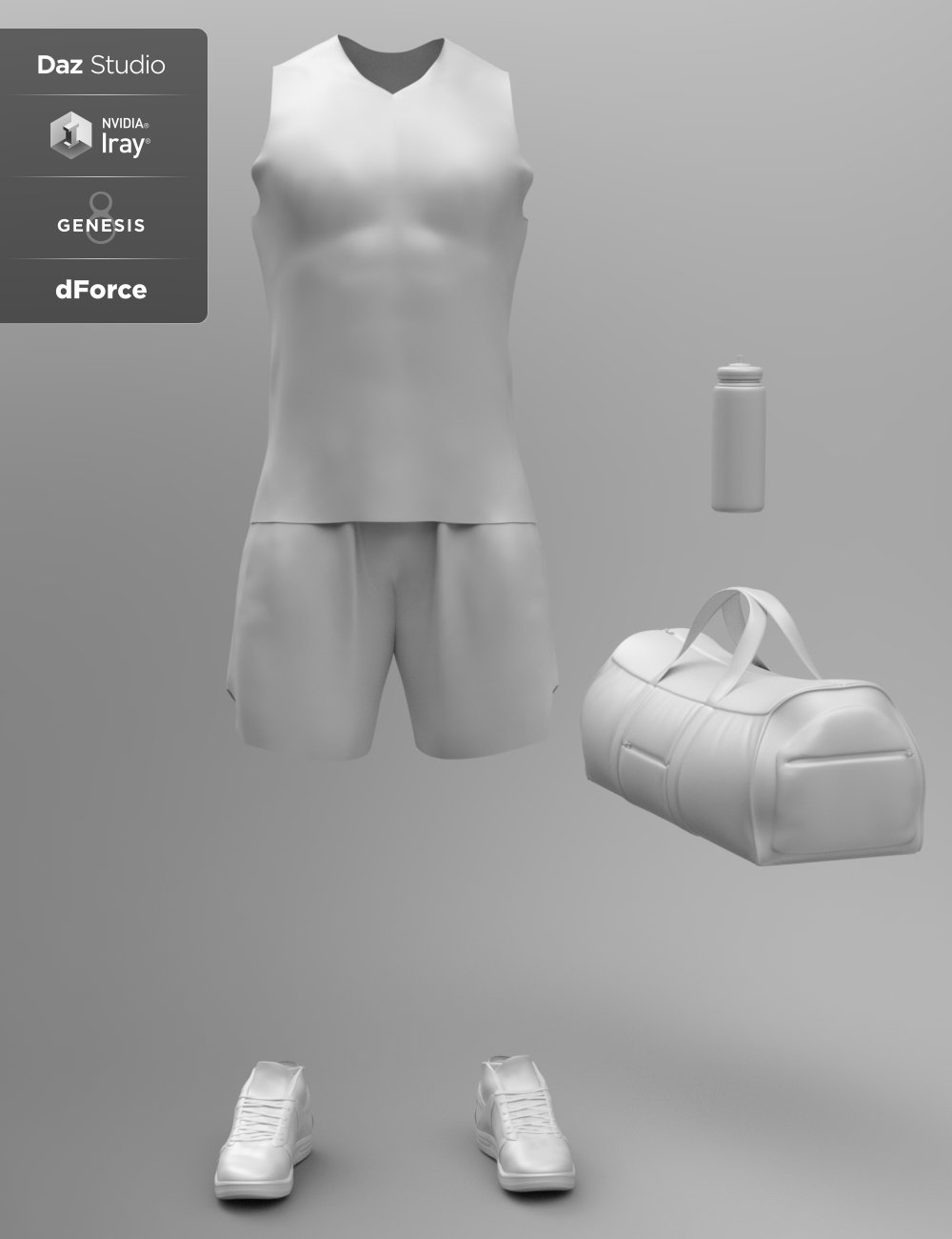 dForce Workout Outfit for Genesis 8 Male(s) by: DirtyFairyNikisatez, 3D Models by Daz 3D