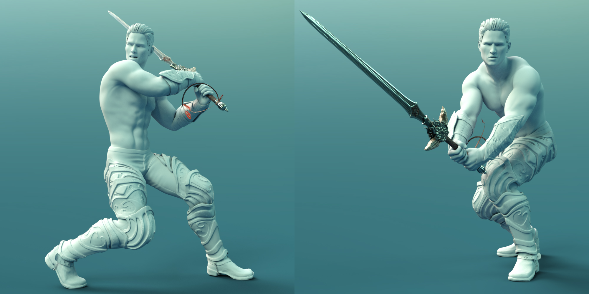 Sword Sworn Poses Expressions and Prop for Genesis 8 by: Skyewolf, 3D Models by Daz 3D