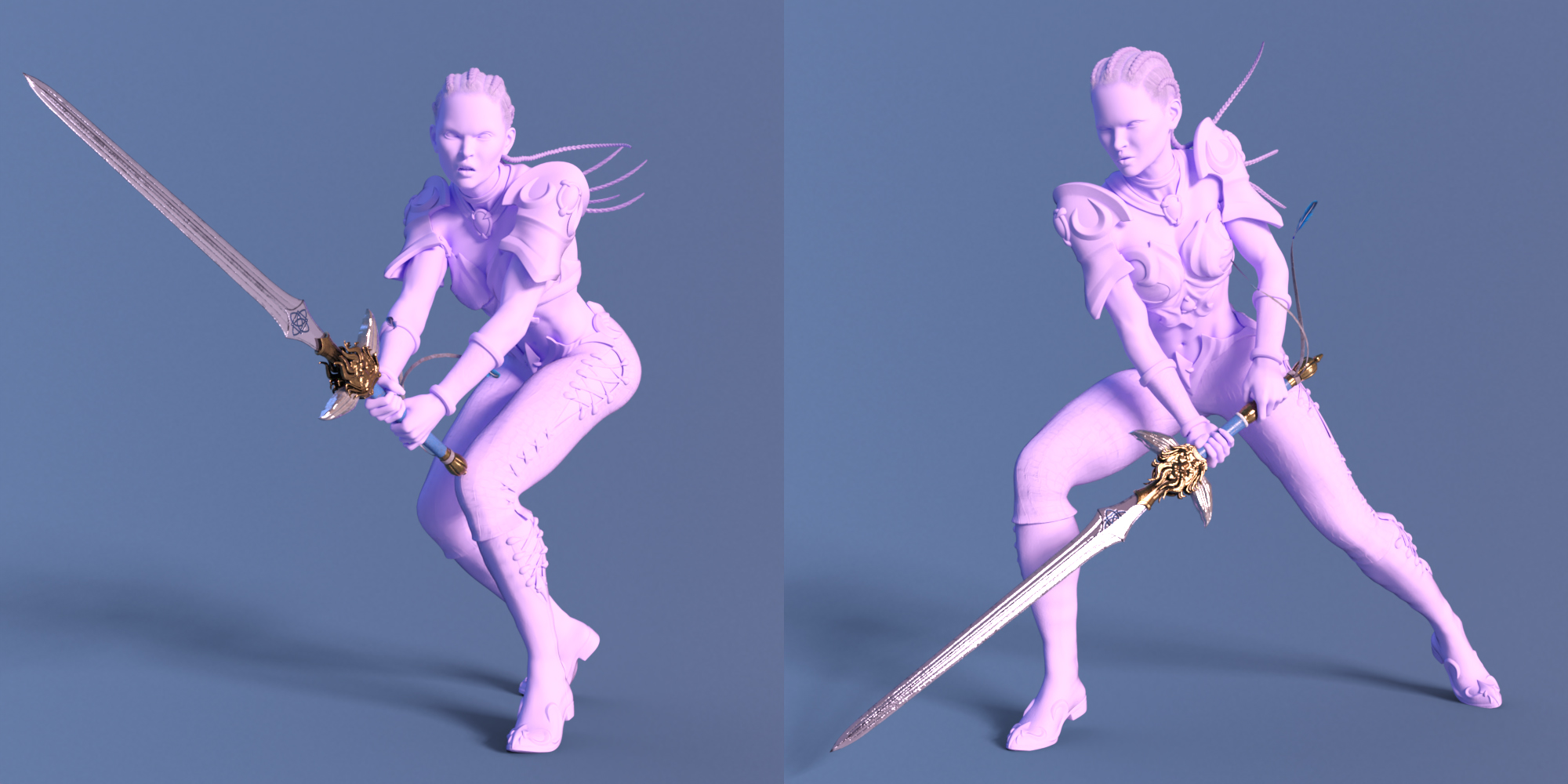 Sword Sworn Poses Expressions and Prop for Genesis 8 by: Skyewolf, 3D Models by Daz 3D