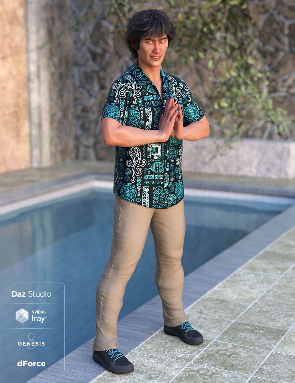 dForce Party Oahu Outfit Textures by: Moonscape GraphicsSade, 3D Models by Daz 3D