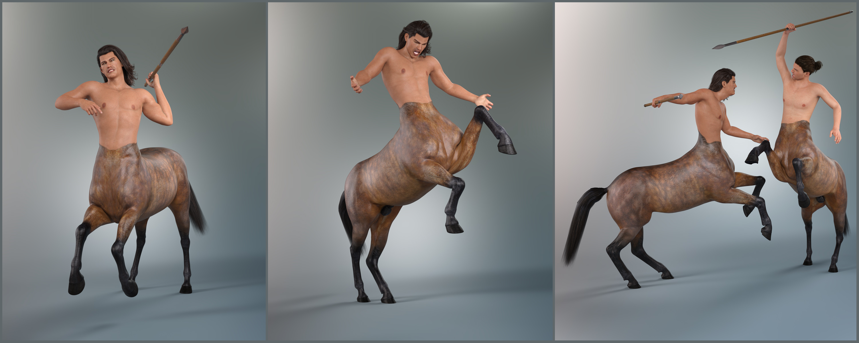 Z Invincible Poses and Expressions for Genesis 8 Male Centaur by: Zeddicuss, 3D Models by Daz 3D