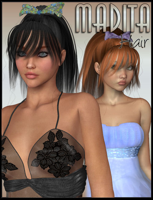 Madita Hair by: SWAM, 3D Models by Daz 3D