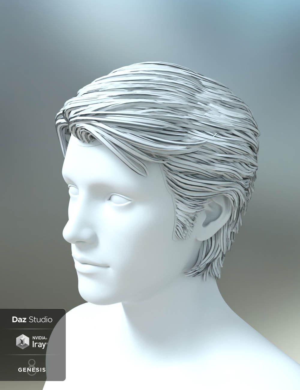 Carlos Hair for Genesis 8 and Genesis 3 Male(s) by: 3DCelebrity, 3D Models by Daz 3D