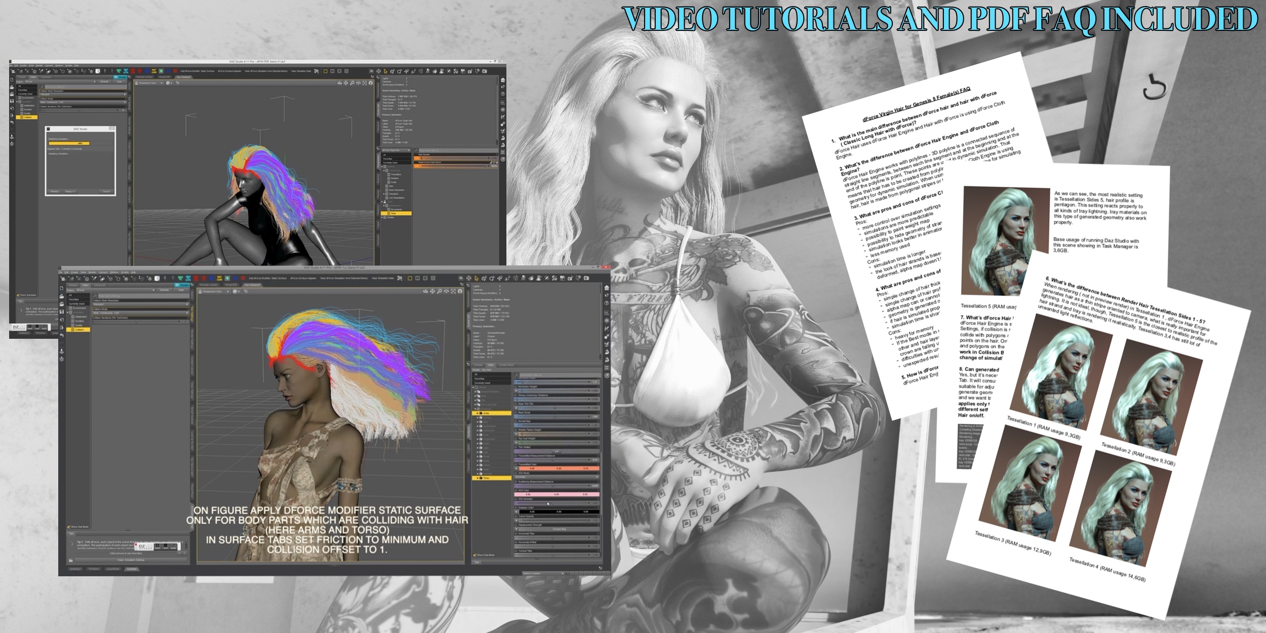 dForce Virgin Hair for Genesis 8 Female(s) by: Linday, 3D Models by Daz 3D