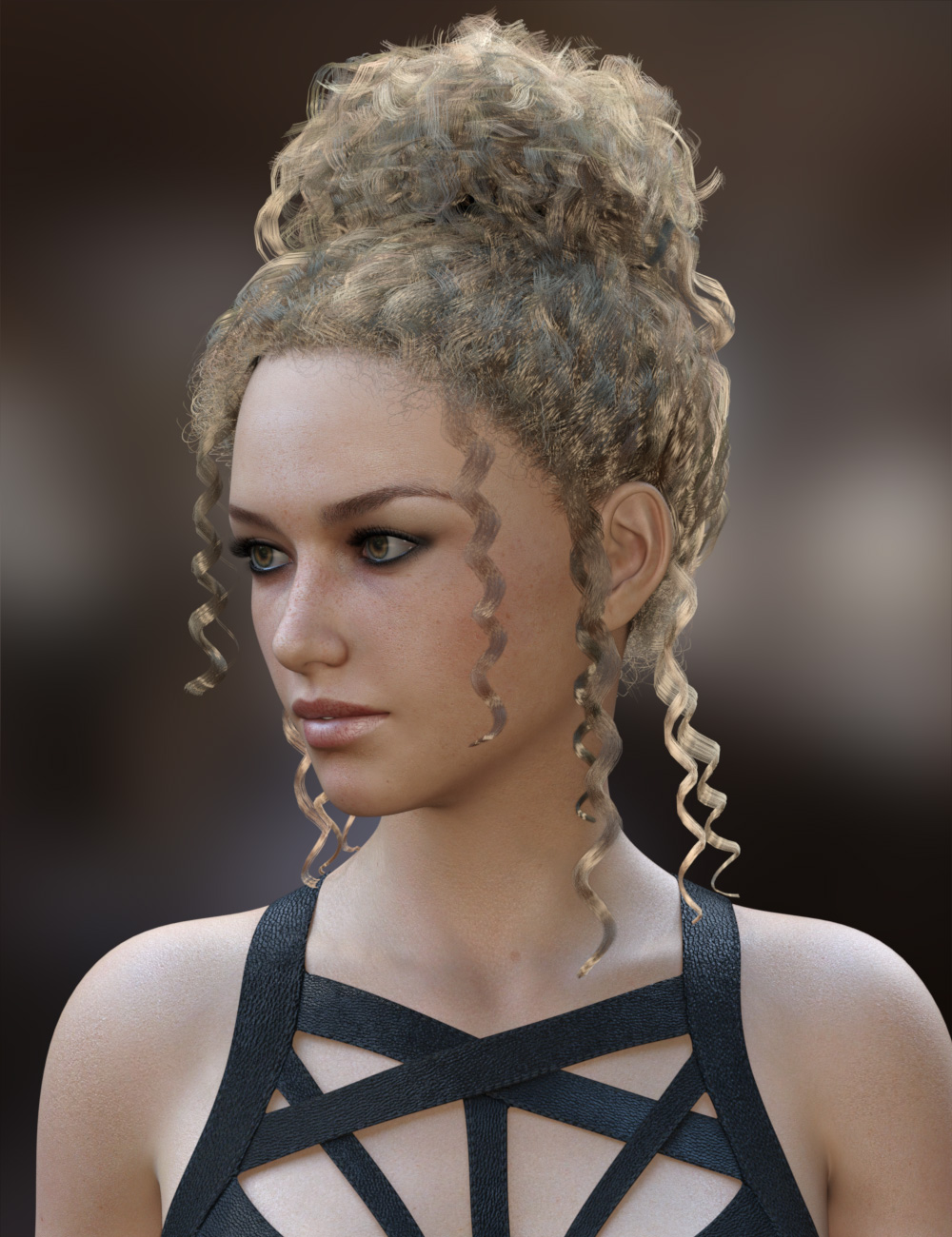 MRL dForce Curly Bun for Genesis 8 Female(s) by: Mihrelle, 3D Models by Daz 3D