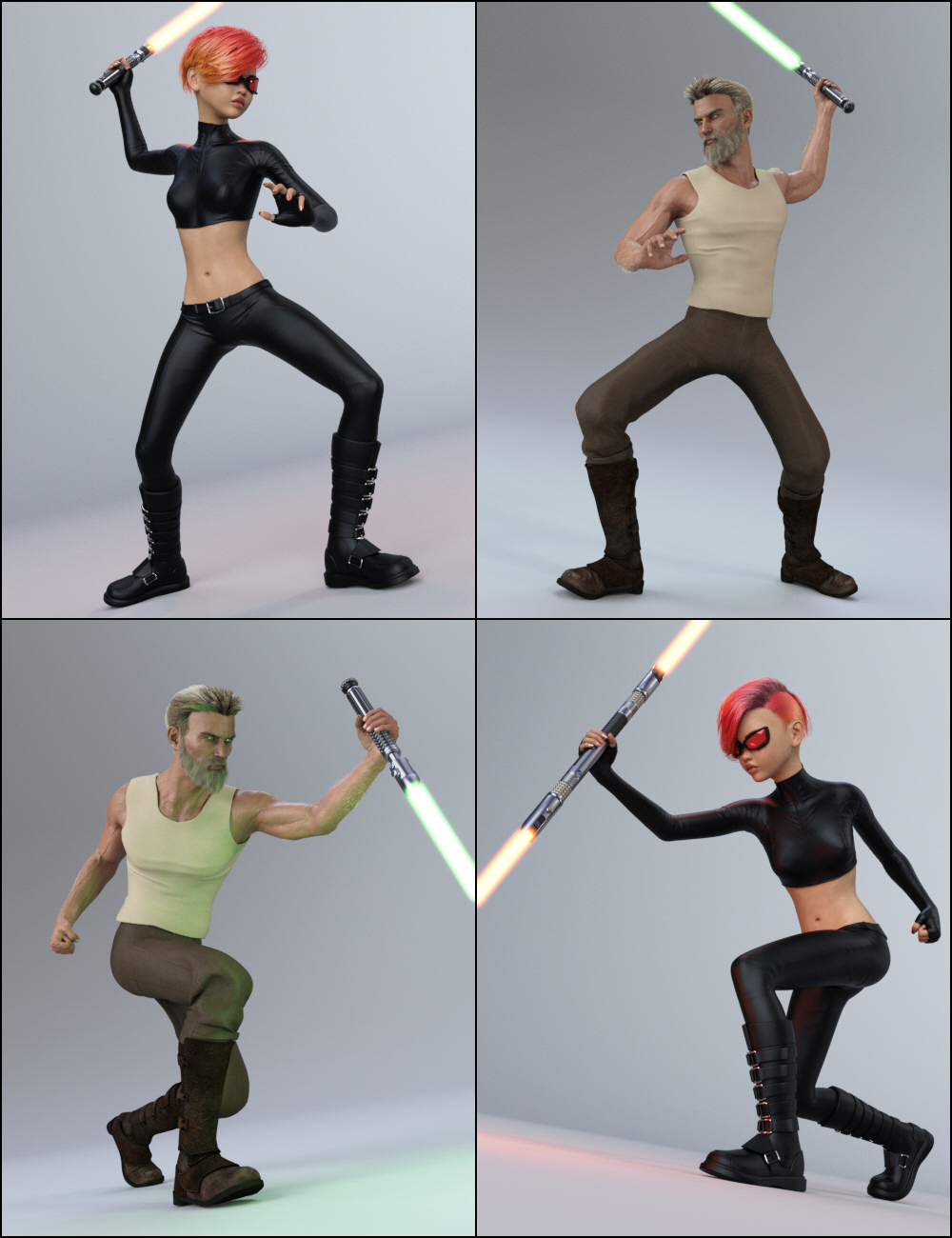 The Universal Weapons Prop and Poses for Genesis 3 and 8 by: Mattymanx, 3D Models by Daz 3D