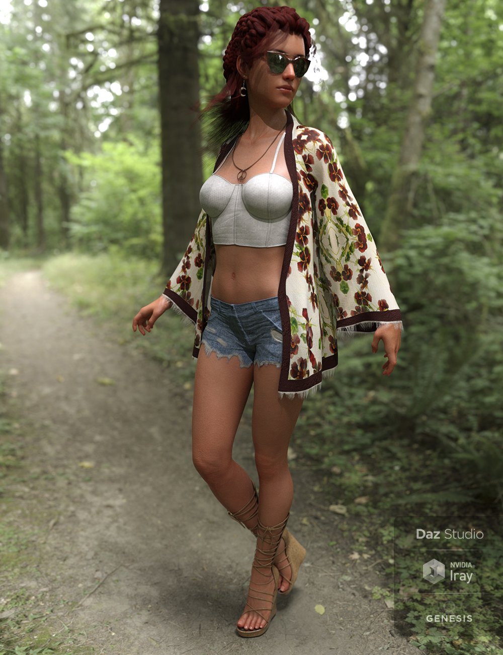 dforce Boho Style Outfit for Genesis 8 Female by: Sixus1 Media, 3D Models by Daz 3D
