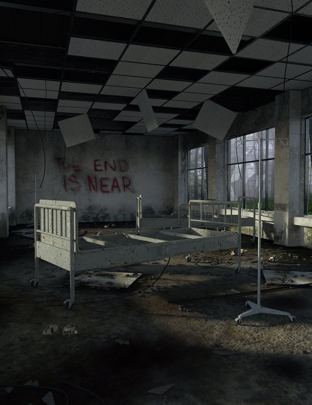 Abandoned Hospital Room by: PerspectX, 3D Models by Daz 3D
