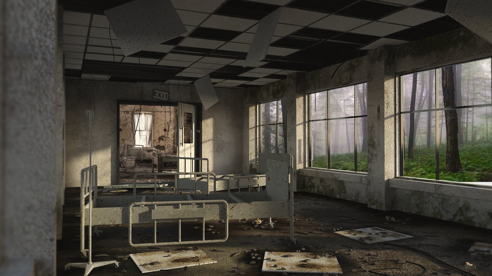 Abandoned Hospital Room Abandoned Hospital Room by: PerspectX, 3D Models by Daz 3D
